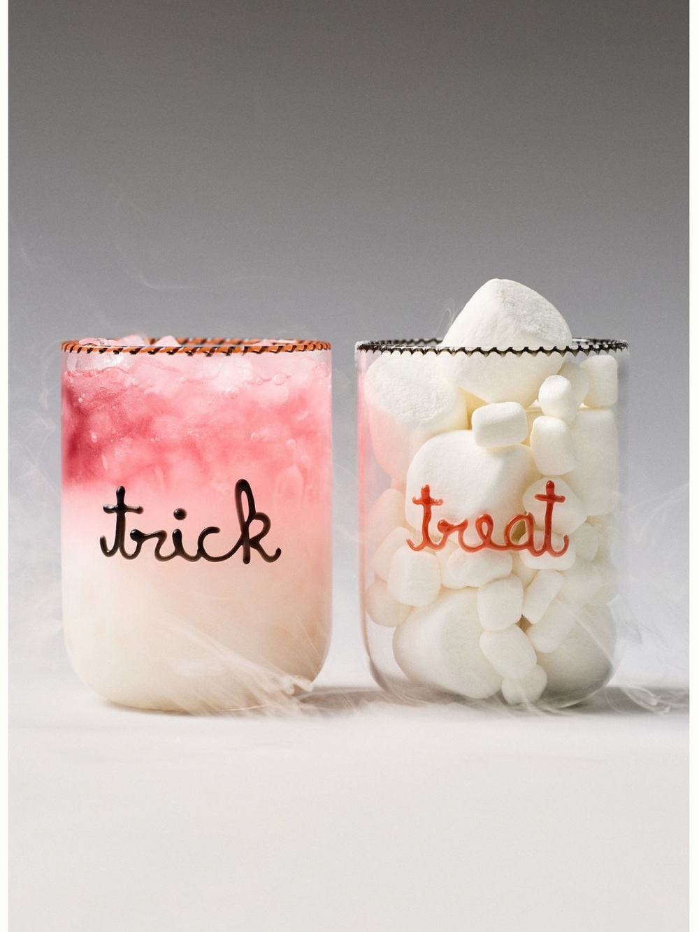Anthropologie Trick or Treat Glasses Juice Love Notes New Set of 2 Halloween NWT